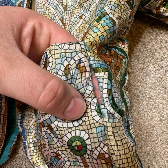 Hermes Silk Pavement Mosaic Tiles Patterned Bomber Jacket And Mini Skirt US 2/38 - Picture 12 of 14